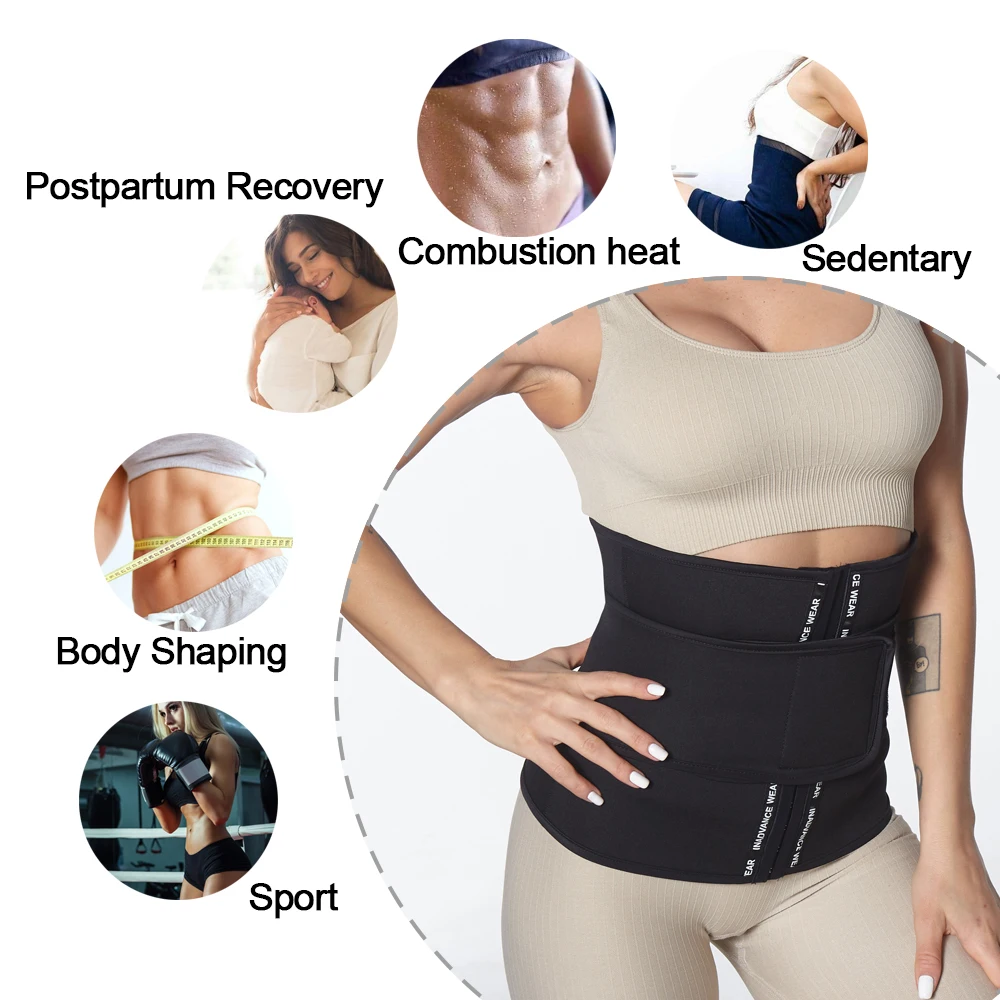 SEXYWG Neoprene Sweat Sauna Belt Women Waist Trainer Corset Fat Burning Weight Loss Belt Waist Cincher