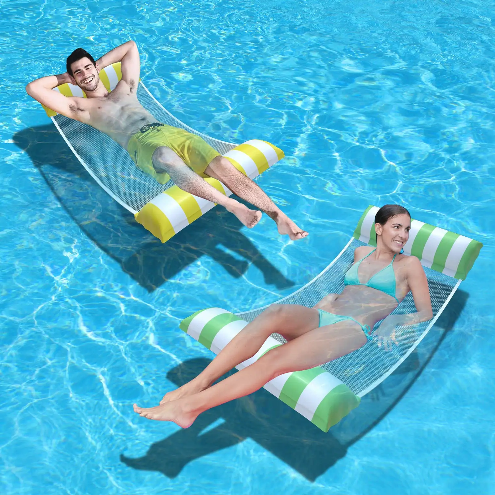 Hamaca de agua reclinable, colchón flotante inflable de natación, anillo de mar, juguete para piscina, cama de salón, silla para deportes acuáticos