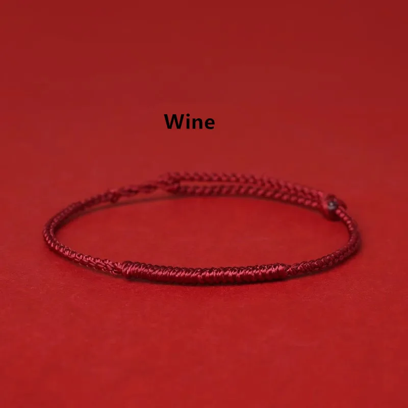 Фото Браслет ручной работы из красной веревки, сотканный вручную, Lucky Wine, не выцветающий размер веревки, регулируемый браслет, подарок для мужчин и женщин, украшения, аксессуары №2