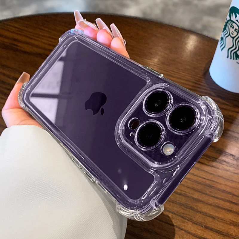 

For iPhone 14 Pro Case Luxury Shockproof Transparent Case For iPhone 14 13 12 11 Pro Max Clear Cushion Armor Bumper Cases Cover