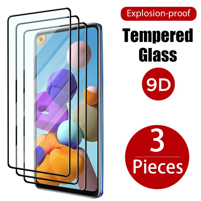 

3PC Tempered Glass For Samsung A51 A52 A50 A71 A72 A12 A21S Screen Protector Glas On For Samsung S21 Ultra S20 FE S10 Plus S20
