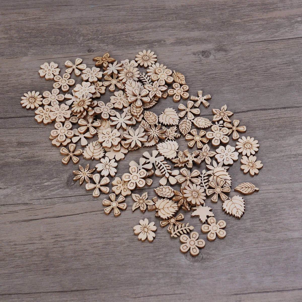 

Wood Wooden Flower Craft Shapes Cutouts Discs Cutout Slices Unfinished Crafts Pieces Embellishments Gift Leaf Tag Tags Pattern