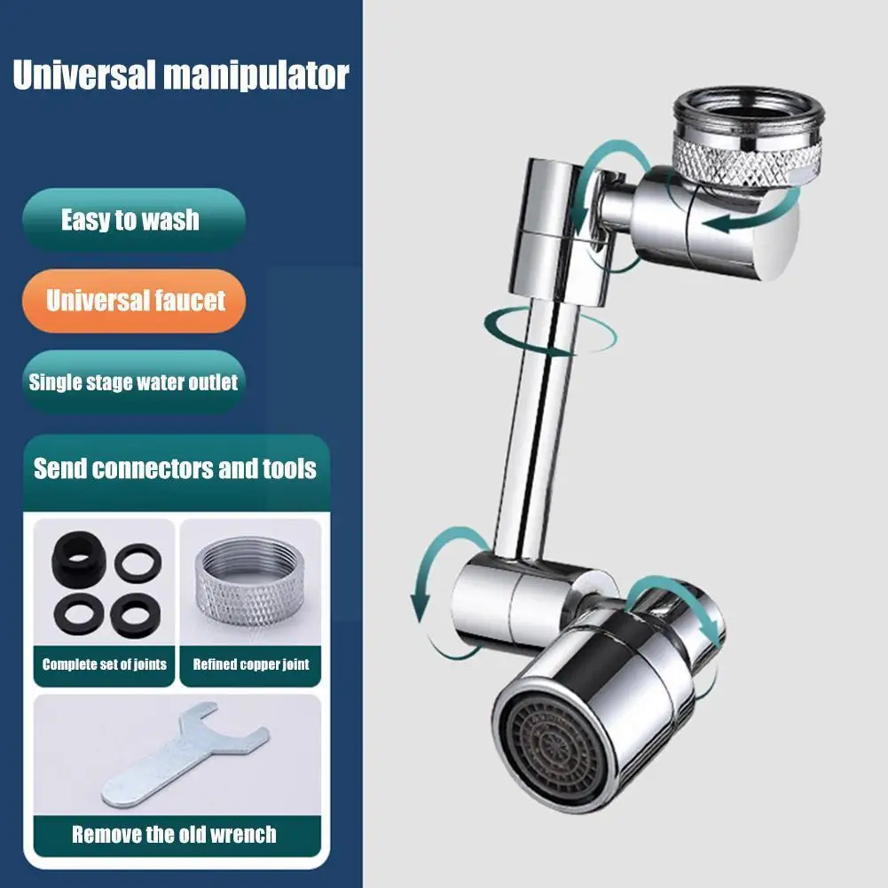 

1080 Degree Universal Extension Faucet Washbasin Tap Aerator Faucet Arm Faucet Adaptor Filter Faucets Rotary Robot Splash S R9L2