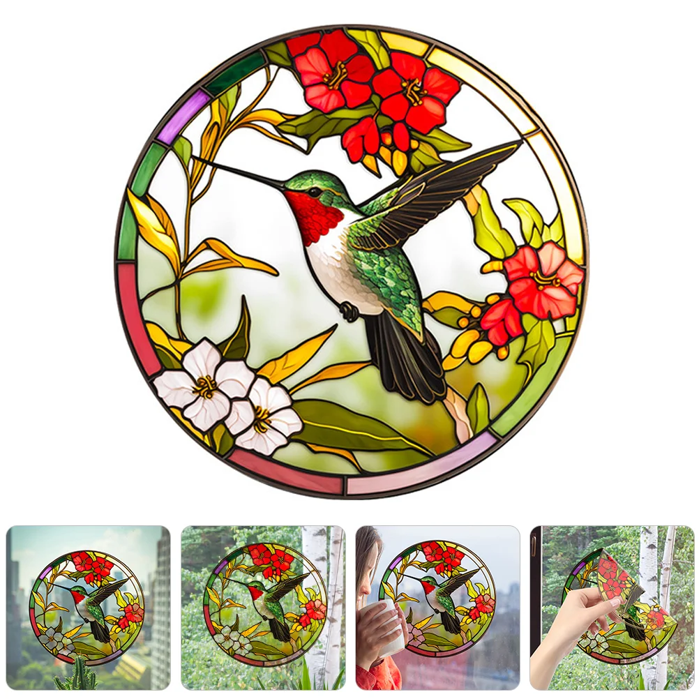 

Window Cling Sticker DIY Decal Stained Glass Applique Anti-collision Plastic Pvc Static Stickers