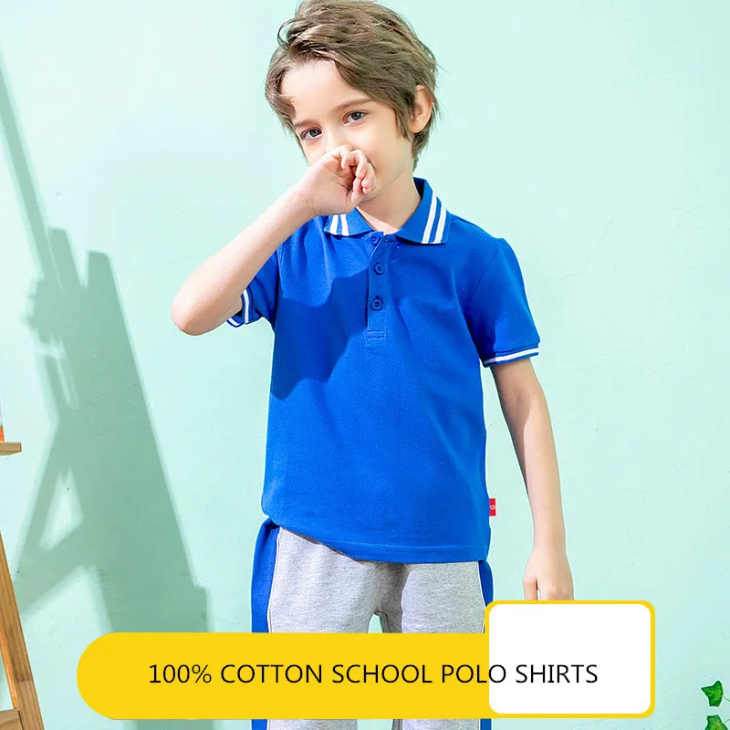 

2022 Summer Baby Boys Polo Shirts Short Sleeve Striped School Clothes for Girls Odell Cotton Breathable Kids Tops Outwear 2-10Y