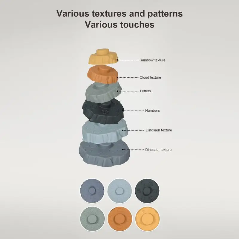Силиконовые штабелируемые кольца игрушка динозавр вулкан игрушки