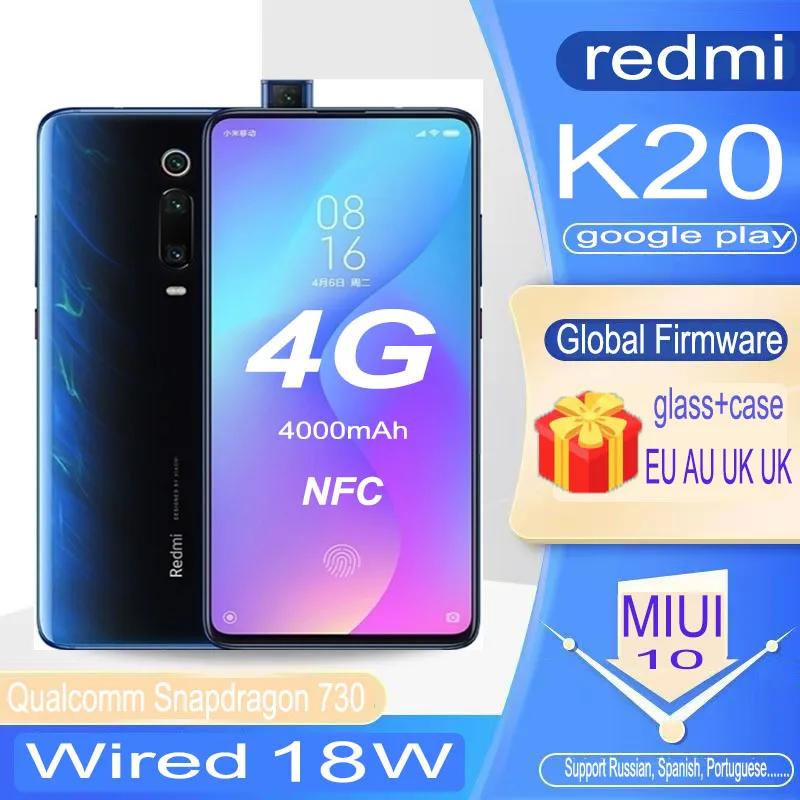 Smartphone redmi Xiaomi K20 9T/9T PRO NFC Redmi celular 6GB 128GB Snapdragon 855