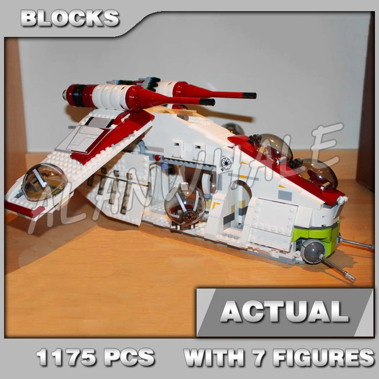 

1175pcs Star Republic Gunship Fighter Skywalker Clone Trooper Battle Droids 05041 Building Block Boy Compatible With Model
