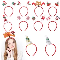 christmas decoration ornaments plastic headbands felt cloth photography props kids red christmas hat wall hangings home supply