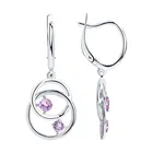 Серьги SOKOLOV из серебра с аметистами, Серебро, 925, Женские, Серьги 2022 тренд, Оригинальная продукция