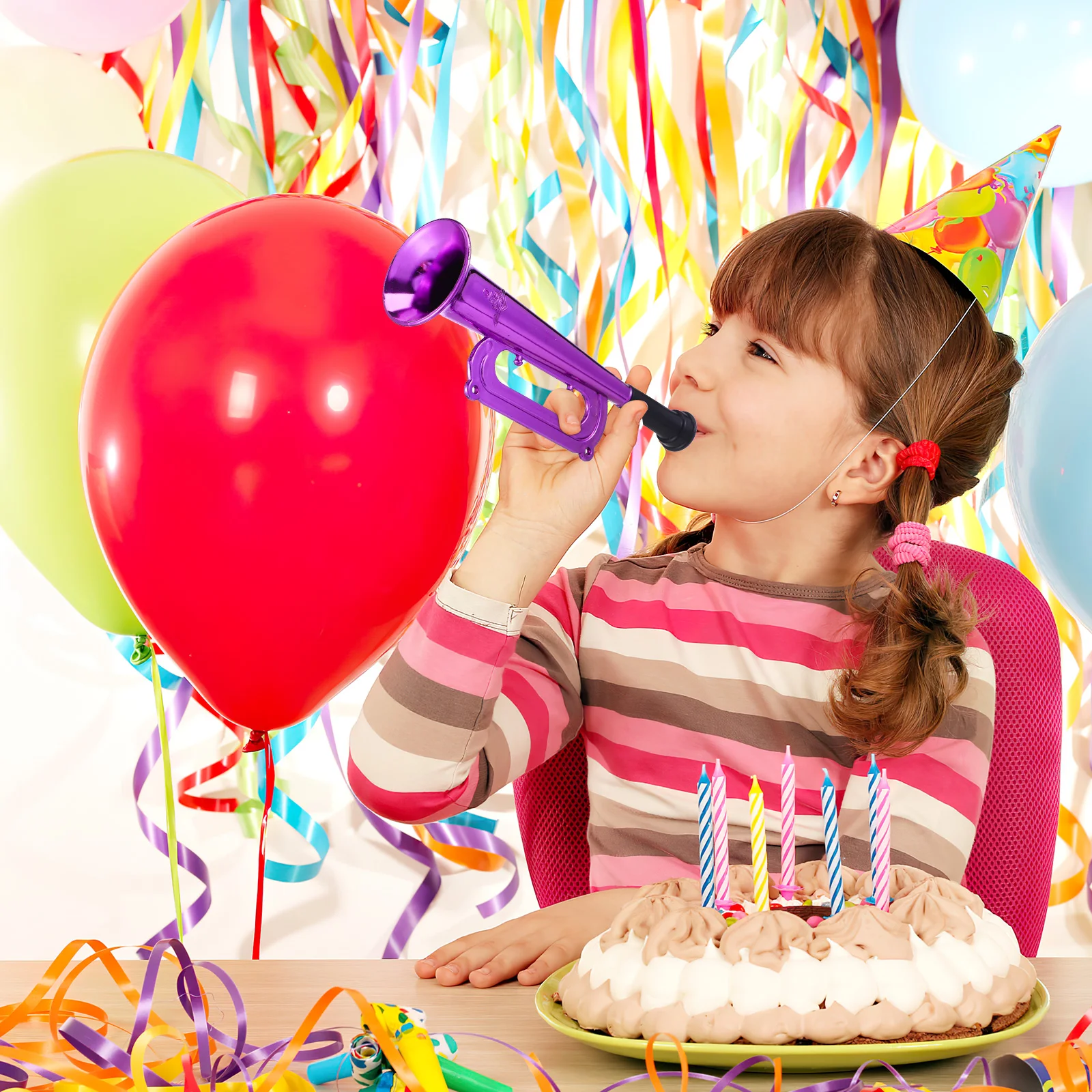 10 шт. красочные детские трубы для малышей рога пластиковые игрушки реквизит