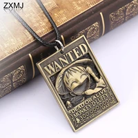 zxmj new one piece necklace wanted luffy necklace japanese anime one piece souvenirs sweater accessories couple custom jewelry