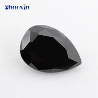 2x313x18mm pear shape 5a black cz stone 2x3 13x18mm synthetic gems cubic zirconia for jewelry