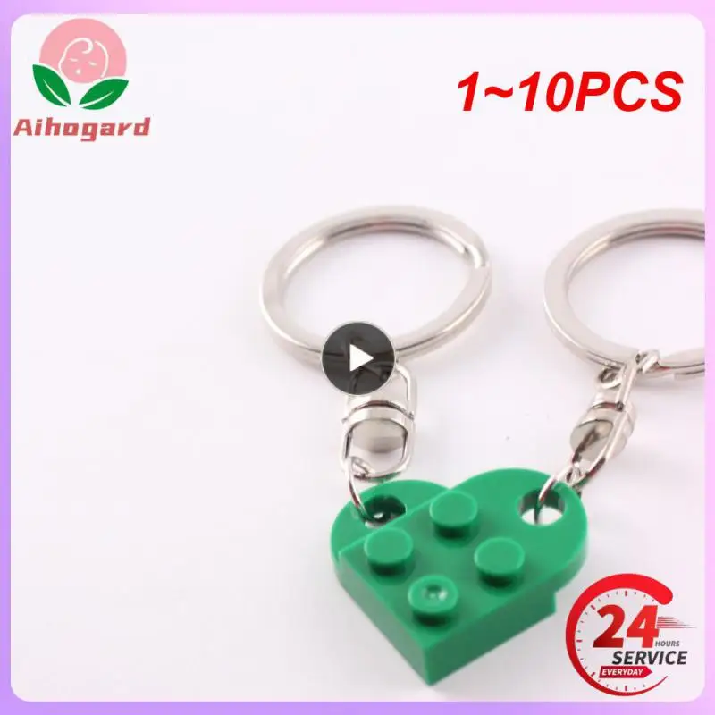 

1~10PCS Bricks Plate 2 x 3 Love Heart Double Keychain Keyring 3176 Keys Pendant Accessorries Educational Building Blocks Gift