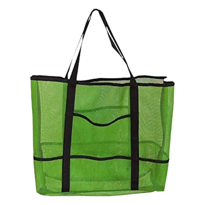 

Storage Bag Wash Bag Sports Handbag Large Capacity Mesh Beach Bag Foldable Storage Bag Handbag Shoulder Bag