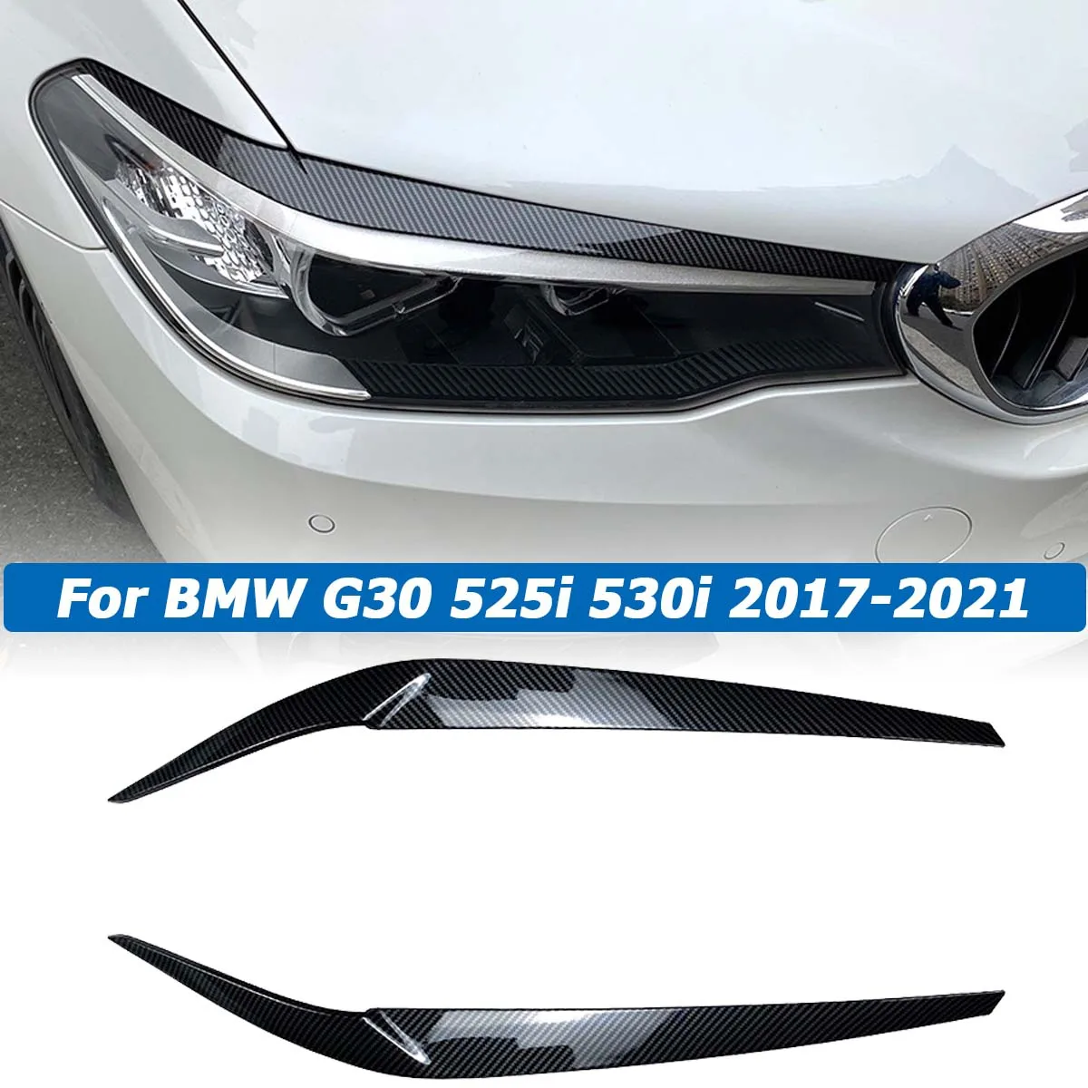 

Брови для BMW 5 серии G30 G31 G38 F90 M5 525I 530I 540I 2017-2021, передние фары, веки, наклейка, отделка, автомобильные аксессуары