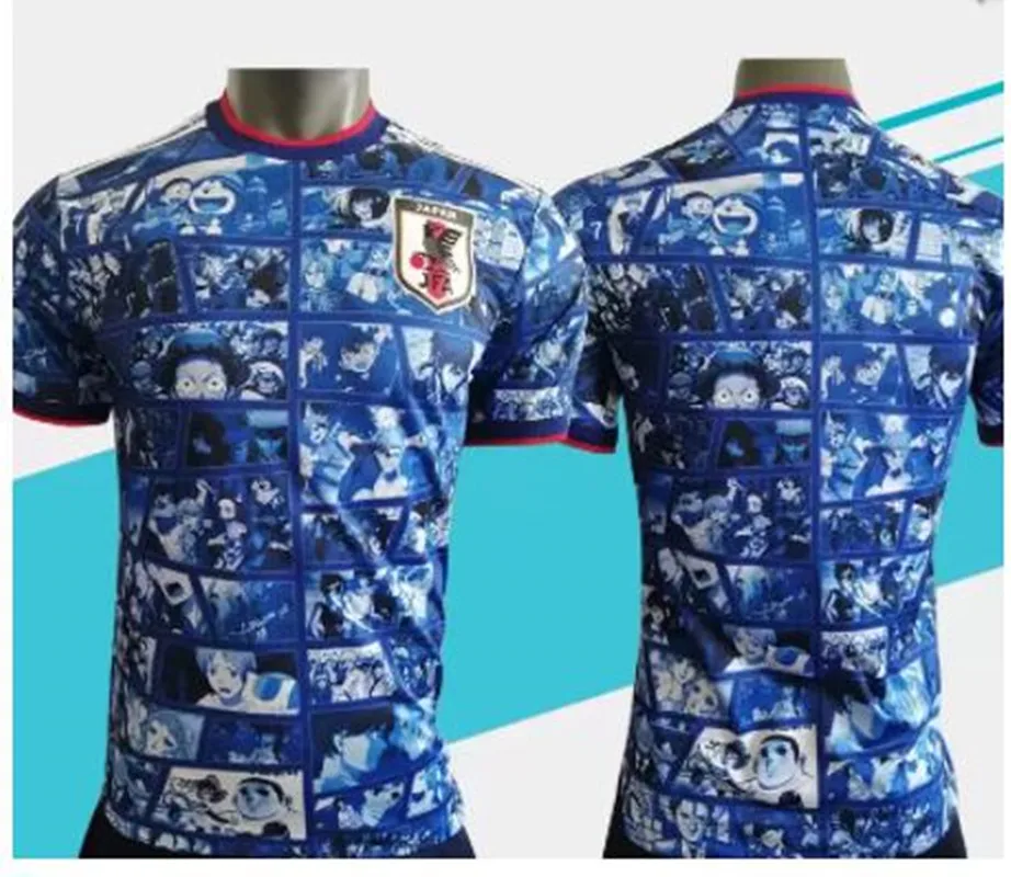 

21 22 Japan fans Player Version Japan Cartoon Soccer Jersey 2021 2022 Men Adult Short Sleeve Football Shirt Slim Fitting Uniform