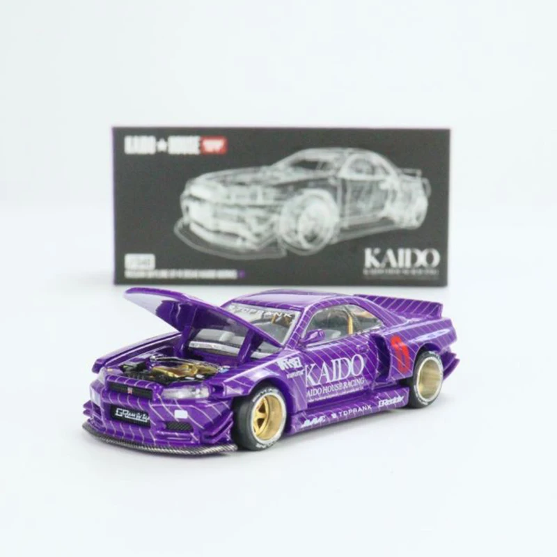 

Kaido House + MINIGT Nissan Skyline GT-R (R34) Kaido Works V1 KHMG048 Car Model Boy Toy Model