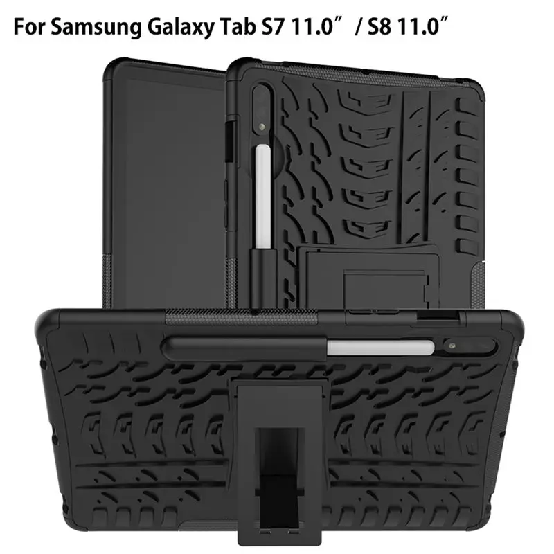 

For Samsung Galaxy Tab S8 5G Case 11" 2022 SM-X700 SM-X706B Tab S7 11 inch Cover with Pen Holder Heavy Duty Shockproof Coque