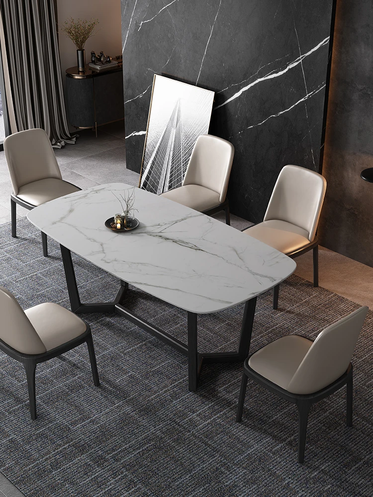 

Мраморный обеденный стол и стул, комбинированный Прямоугольный Обеденный стол в скандинавском стиле, обеденный стол из массива дерева белого воска, маленький обеденный стол и стул