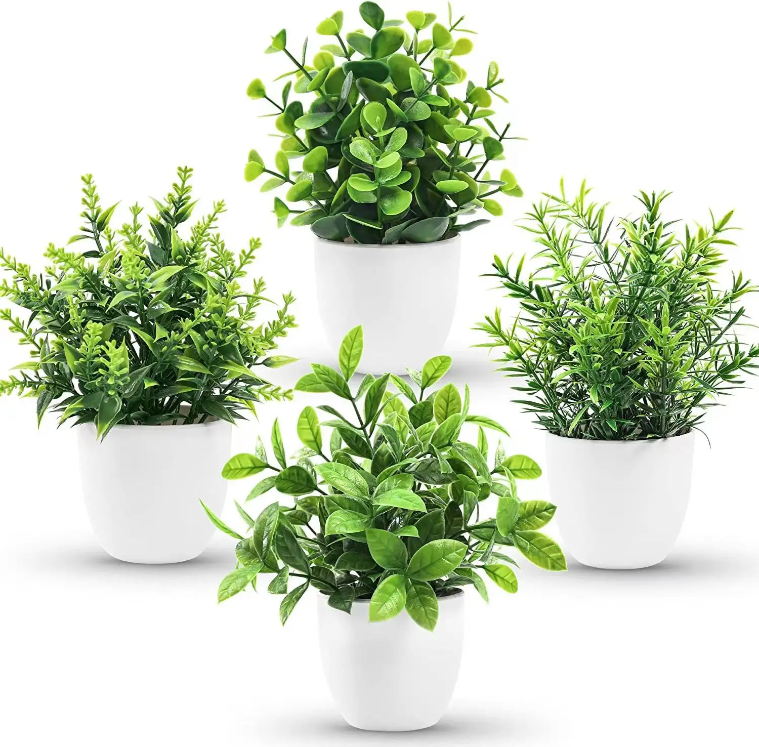 

1Pcs 6.5*17cm Artificial Melaleuca Potted Plants Office Home LLiving Room Outdoor Indoor Decor In Retro Pot Garden with Basin
