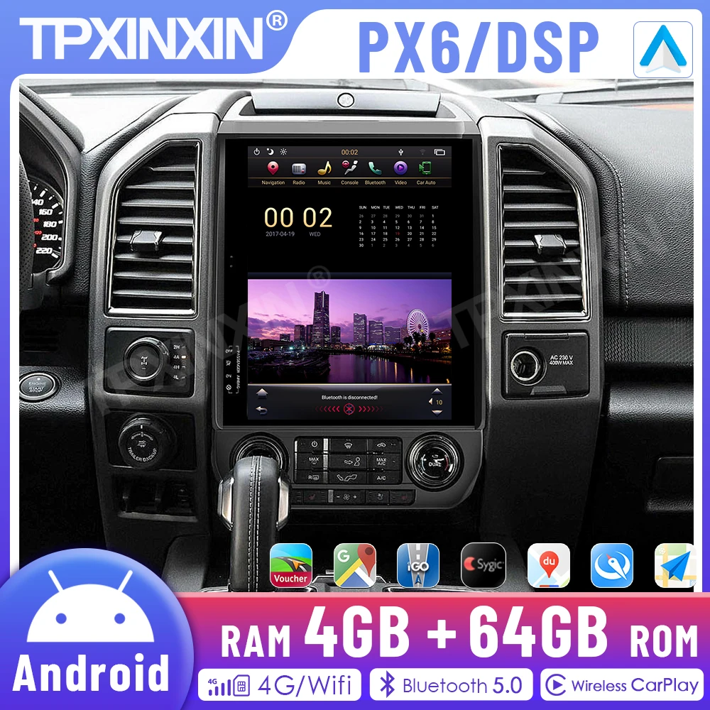 

2 Din For Ford Raptor F150 F350 2015-2019 Android 11.0 8G+128GB Car Multimedia Radio Player GPS Navigation Head Unit DSP Carplay