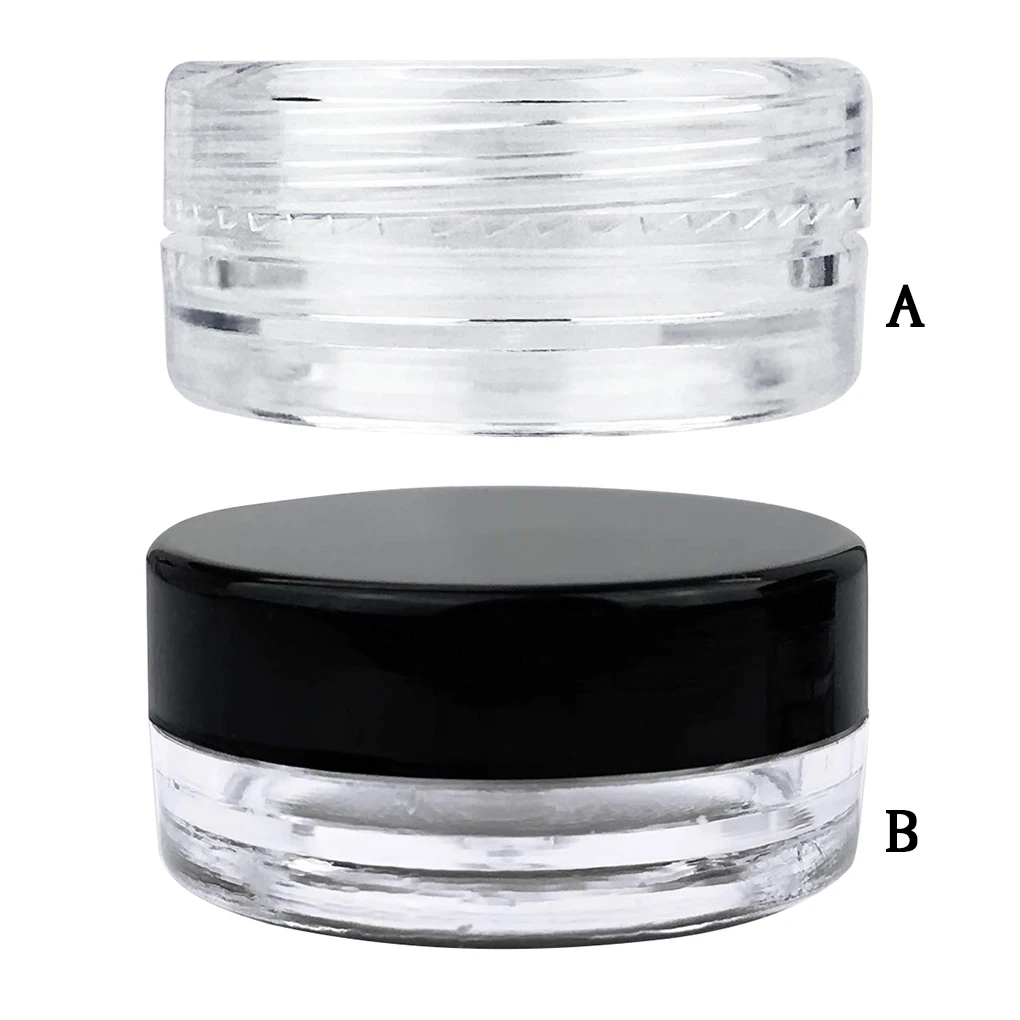 

100Pcs Makeup Bottle Mini Sample Cosmetic Jar Pot Portable Refillable Face Cream Container 3g Black