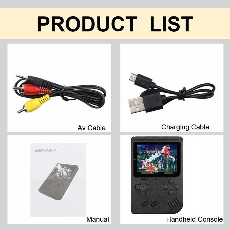 Handheld Video Game Console 3 Inch Portable Retro Consoles 400 In 1 Gaming Classic 8 Bit LCD Color Screen Boy Girl Gift |
