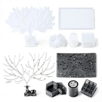 32pcs jewelry display resin mold big antler tree branch rack diy resin epoxy silicone mold jewelry tray mold for jewelry making