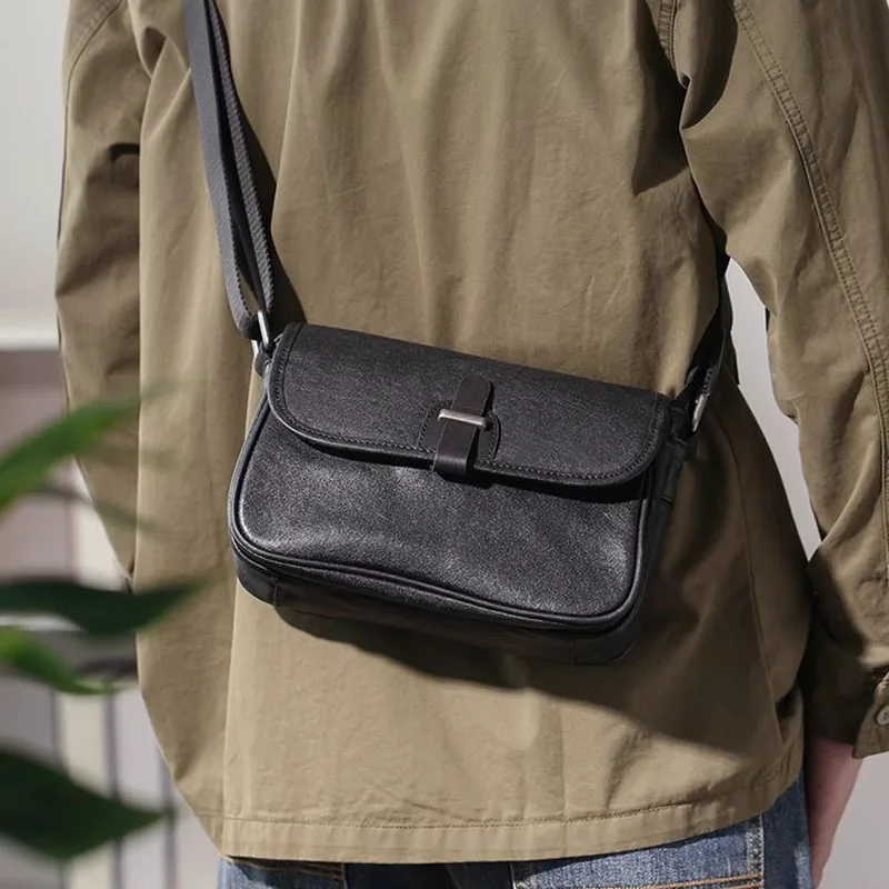 Мужская кожаная сумка AETOO саквояж кросс-боди на одно плечо маленькая квадратная