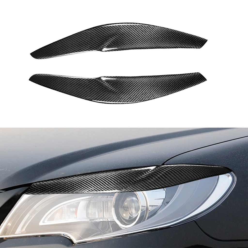 

1pair Real Carbon Fiber Car Headlights Eyebrow Eyelids Trim Cover For Toyota Corolla 2013 2014 2015 2016 Car Accessories