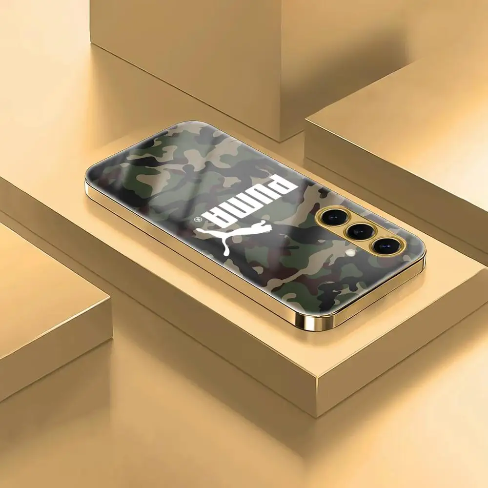 Модный чехол для телефона Puma для Samsung S26 S25 S24 S23 S22 S21 Plus Ultra FE Edge, гальванизированное стекло (art.: 3920dbbe63f84) - 3920dbbe63f84