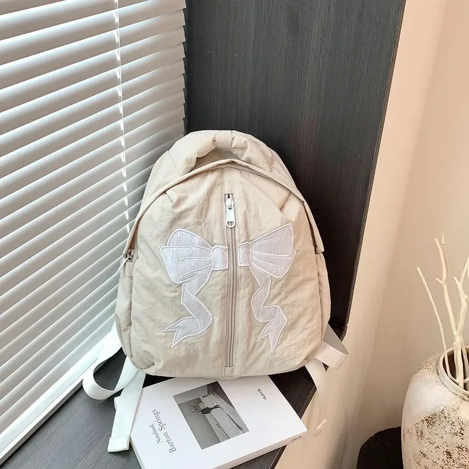 Мини-рюкзак для женщин милая сумка на плечо с вышивкой и бантом большая