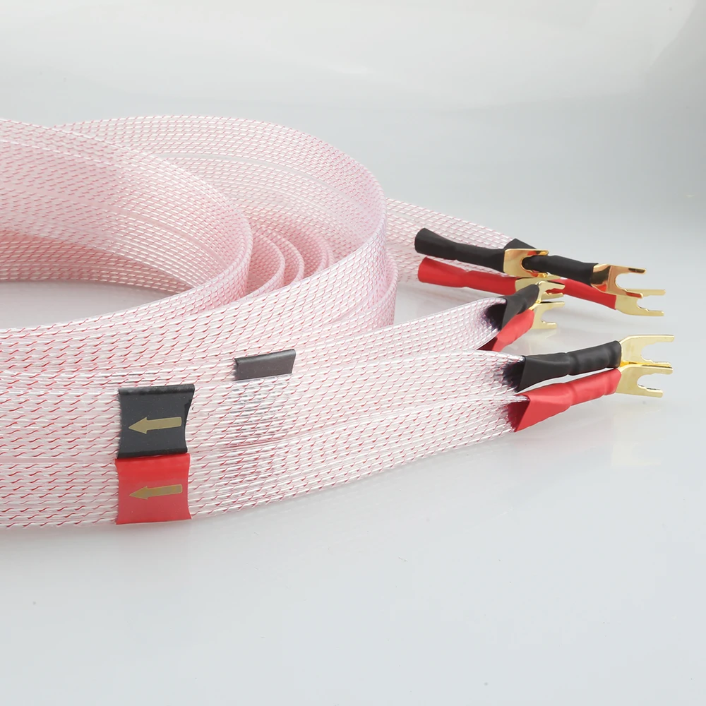 

Audiocrast FC02AG Silver Plated Speaker Cable HIFI Loudspeaker Cable Spade Plug Left Right Chanel