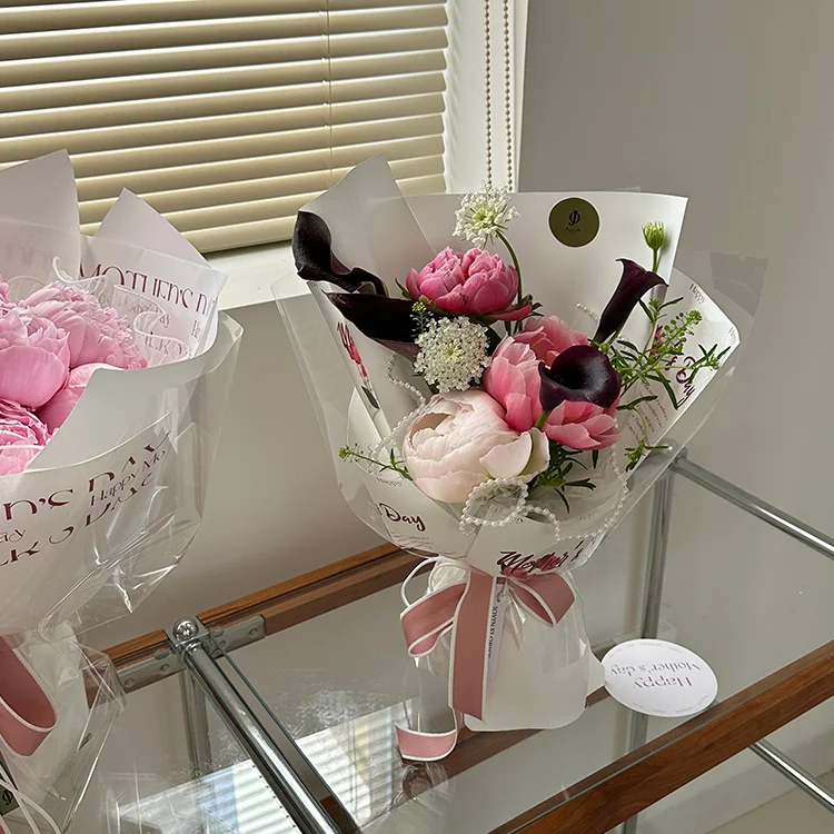 Букеты на день счастливой матери оберточная бумажная упаковка 10 (29x44 см)