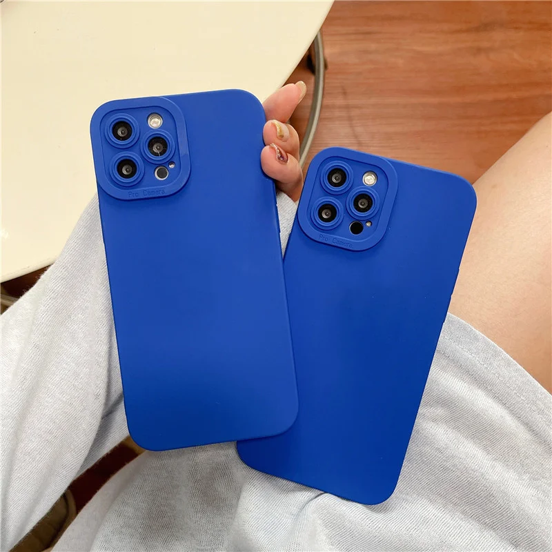 

Роскошный цветной Силиконовый противоударный Тонкий чехол Klein для iPhone 13 12 11 Pro Max Mini X Xs XR 7 8 Plus SE 2020 защитный чехол для объектива