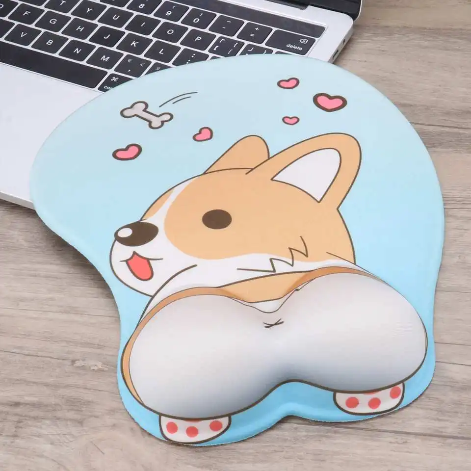 Lovely Corgi Non Slip Silica Gel Wrist Rest Mouse Pad Wrist Support Computer Ergonomic Mouse Mat Comfortable Lovely Corgi Non S