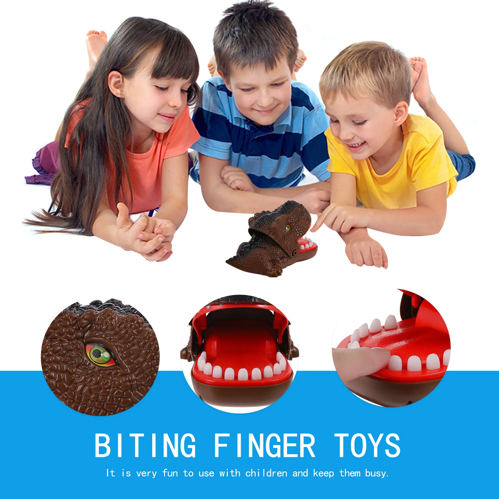 Детский трюк с кусанием пальцев забавные животные резиновая шутка для малышей
