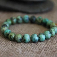 8mm natural round african turquoise gemstone beads bracelet classic emotional glowing blessing meditation gift colorful beaded