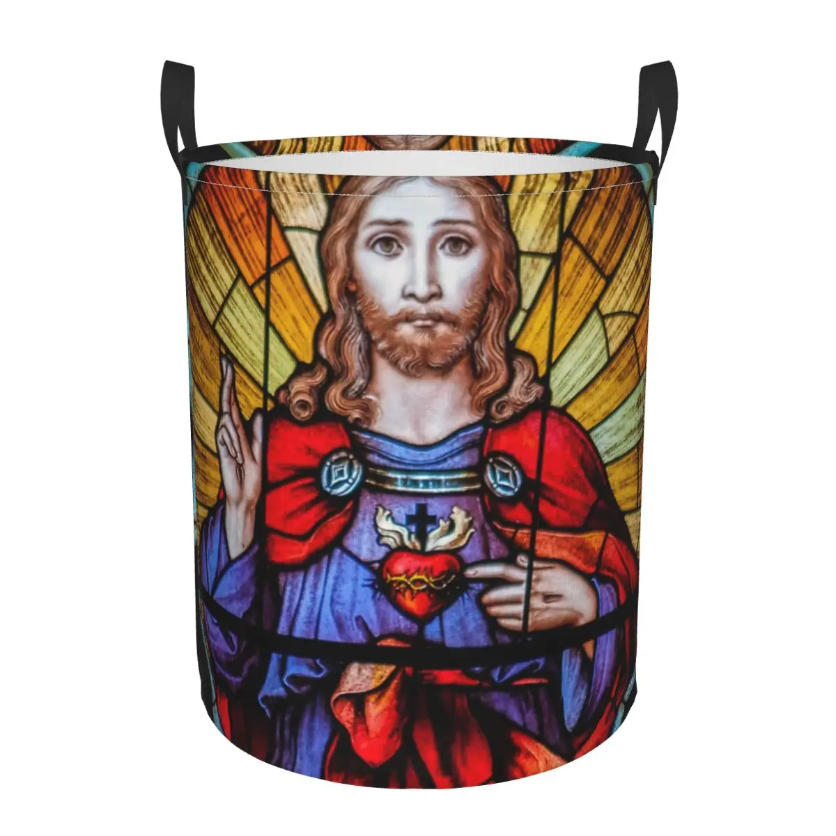 

Jesus Christ Dirty Laundry Basket Waterproof Home Organizer Basket Clothing Kids Toy Storage Basket