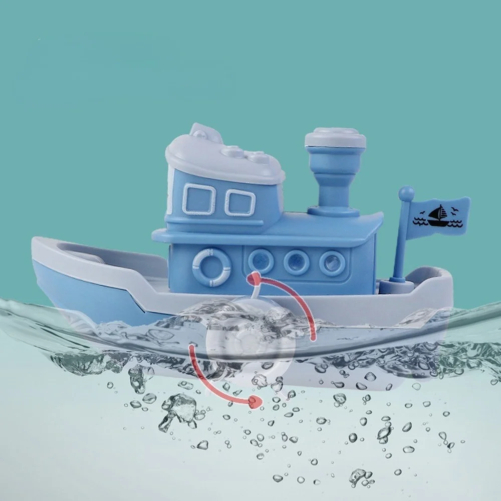 

New Babys Bath Toy Boat Kids Swimming Pool Beach Water Fun ClockworkToys 3 Year Old Toddler Toys Cute Gift