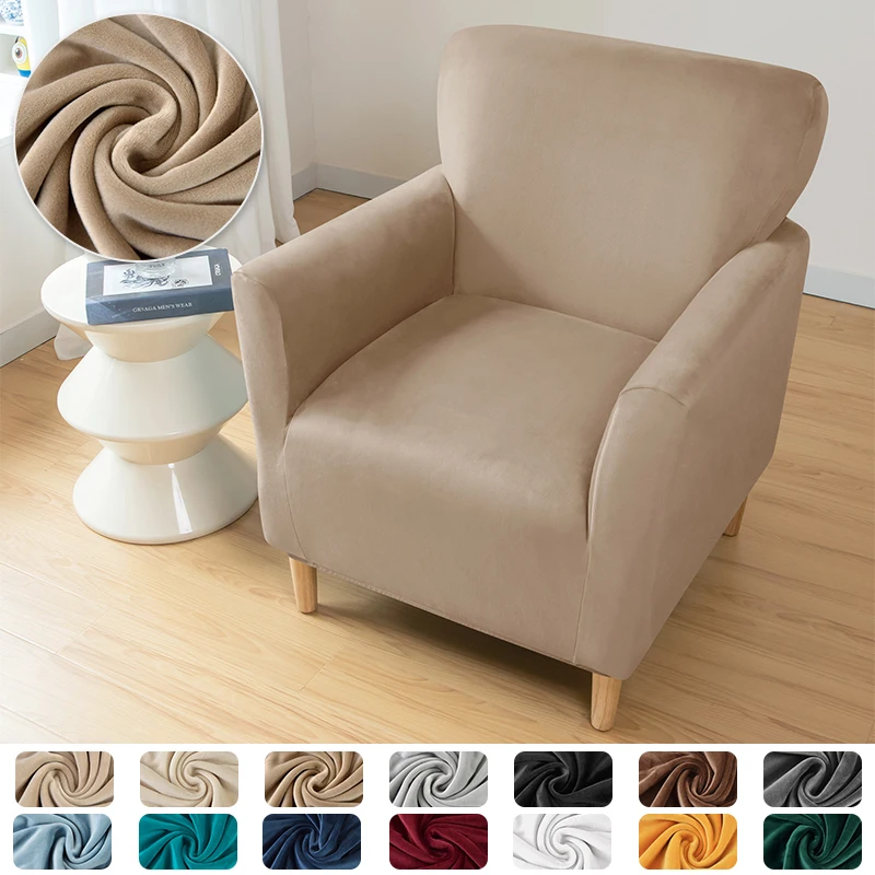 

Velvet Tub armchair Sofa Cover Elastic Club single sofa Slipcovers Stretch Couch Chair Covers Home Bar Counter for Living Room