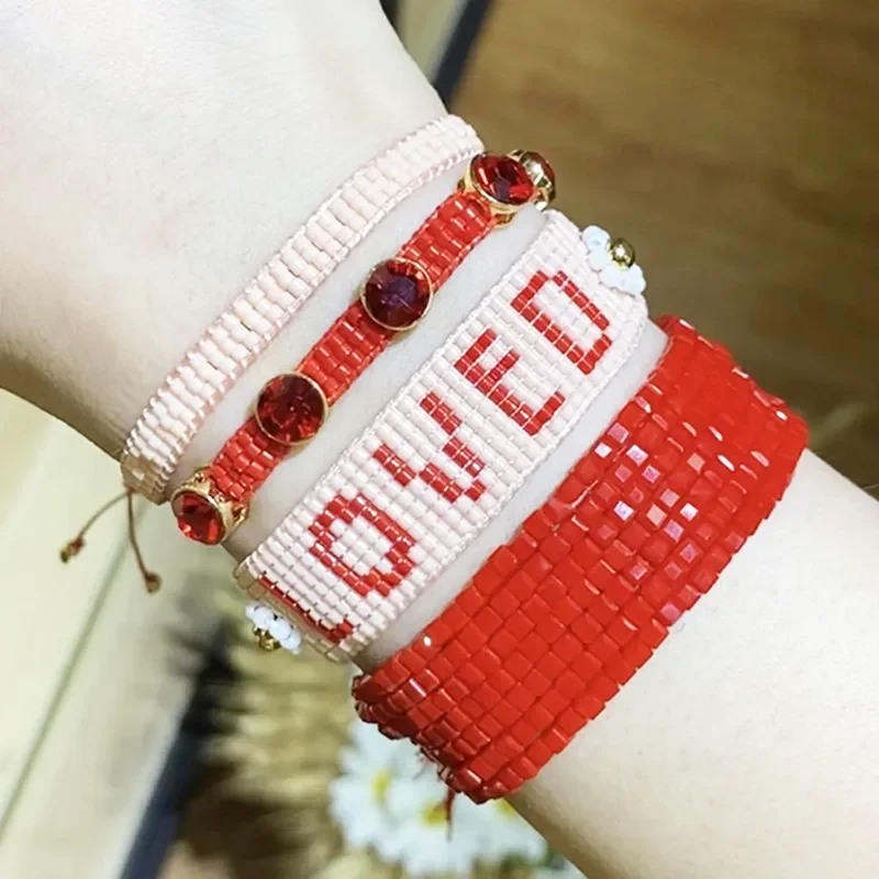 Регулируемый многослойный браслет ручной вязки