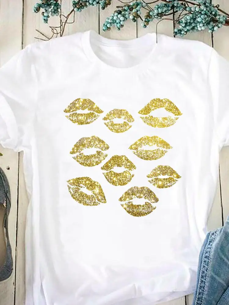 

Футболка женская с принтом в виде губ, пикантный топ с рисунком, акварель, в стиле 90-х, летняя одежда с коротким рукавом