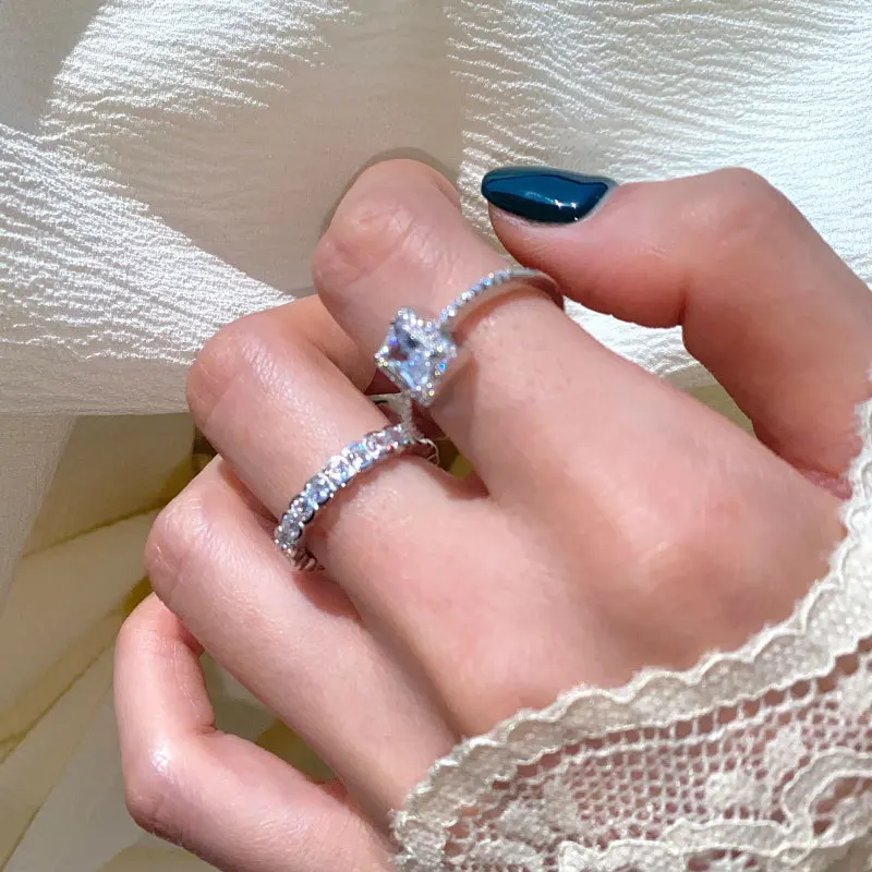 

Женское кольцо из серебра 925 пробы, регулируемое кольцо в форме сердца, корейское Ювелирное Украшение 2021 пробы