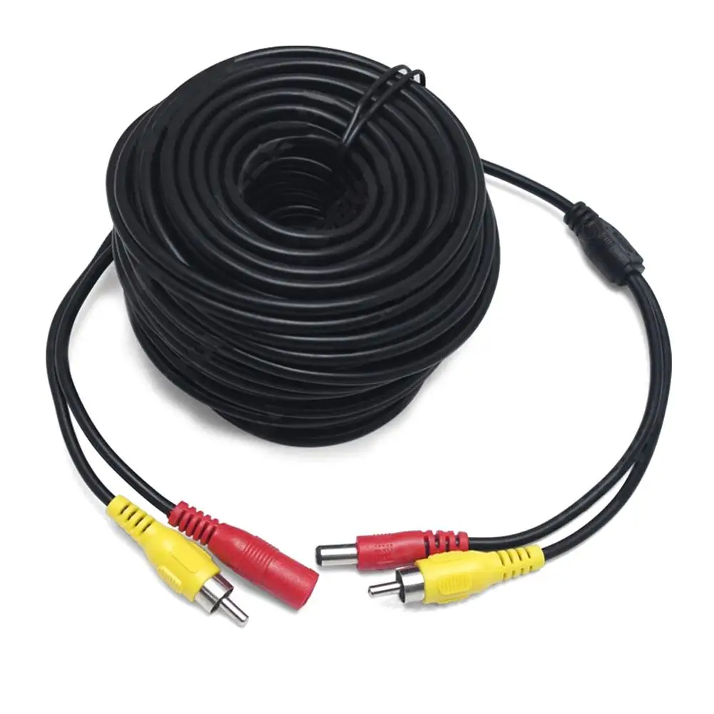

Car Reversing Camera Video Cable 20m Dc Power Supply Rca Av Video Extension Cable Adapter Cord For Truck Parking Cam