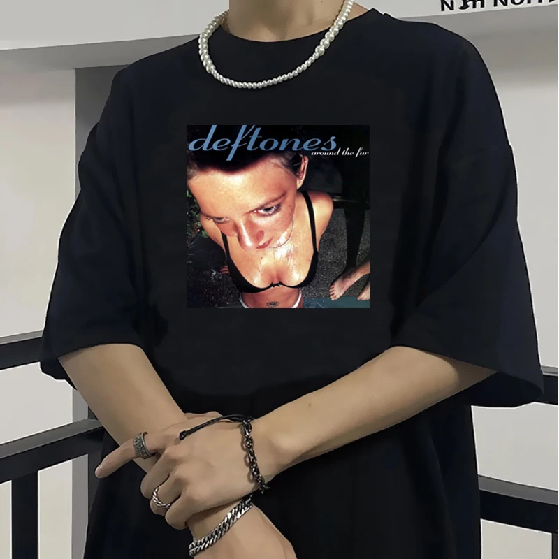 Мужская футболка Deftones с круглым мехом в стиле панк хиппи гот ретро гранж Футболки
