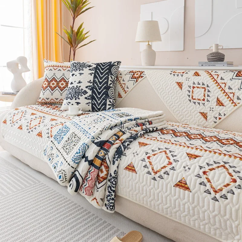 EIFLOY-Ретро этнический бархатный чехол для дивана нескользящий гостиной 3-местный