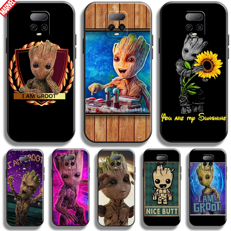 

Groot Marvel For Xiaomi Redmi Note 9S Phone Case 6.67 Inch Soft Silicon Coque Cover Black Funda Captain America Thor Hulk