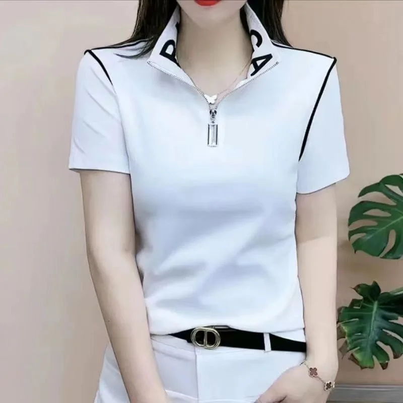 Футболка женская с коротким рукавом модная универсальная облегающая